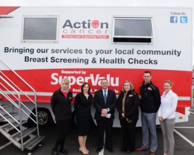 Action Cancer’s Big Bus visits Lagan Construction Group